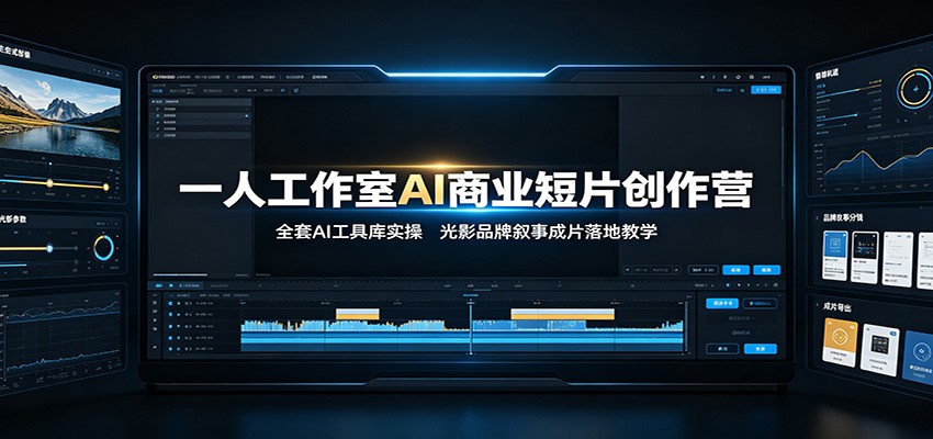 一人工作室AI商业短片创作营：全套AI工具库实操，光影品牌叙事成片落地教学-HEIXMI（中国站）
