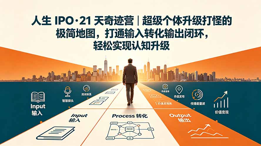 人生 IPO-21 天奇迹营｜超级个体升级打怪的极简地图，打通输入转化输出闭环，轻松实现认知升级-HEIXMI（中国站）