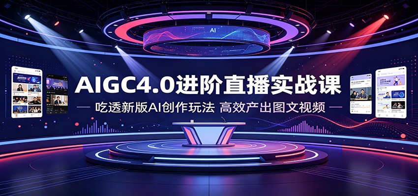 AIGC4.0进阶直播实战课：吃透新版AI创作玩法，高效产出图文视频-HEIXMI（中国站）