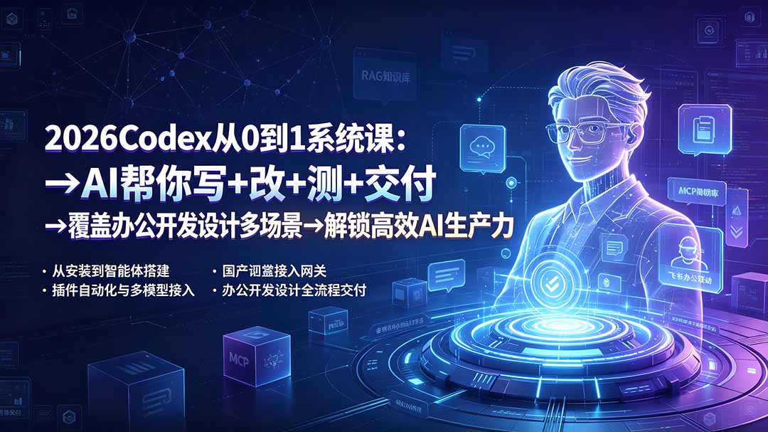 2026Codex从0到1系统课：→AI帮你写+改+测+交付→覆盖办公开发设计多场景→解锁高效AI生产力-HEIXMI（中国站）