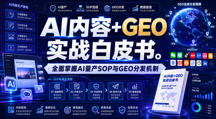AI内容+GEO实战白皮书，全面掌握AI量产SOP与GEO分发机制【文档】-HEIXMI（中国站）