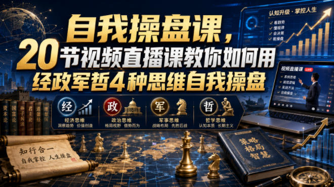 自我操盘课，20节视频直播课教你如何用经政军哲4种思维自我操盘-HEIXMI（中国站）