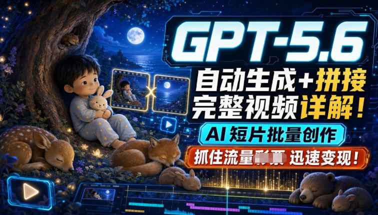 GPT-5.6自动生成＋拼接完整视频详解，AI短片批量创作，抓住流量迅速变现！-HEIXMI（中国站）