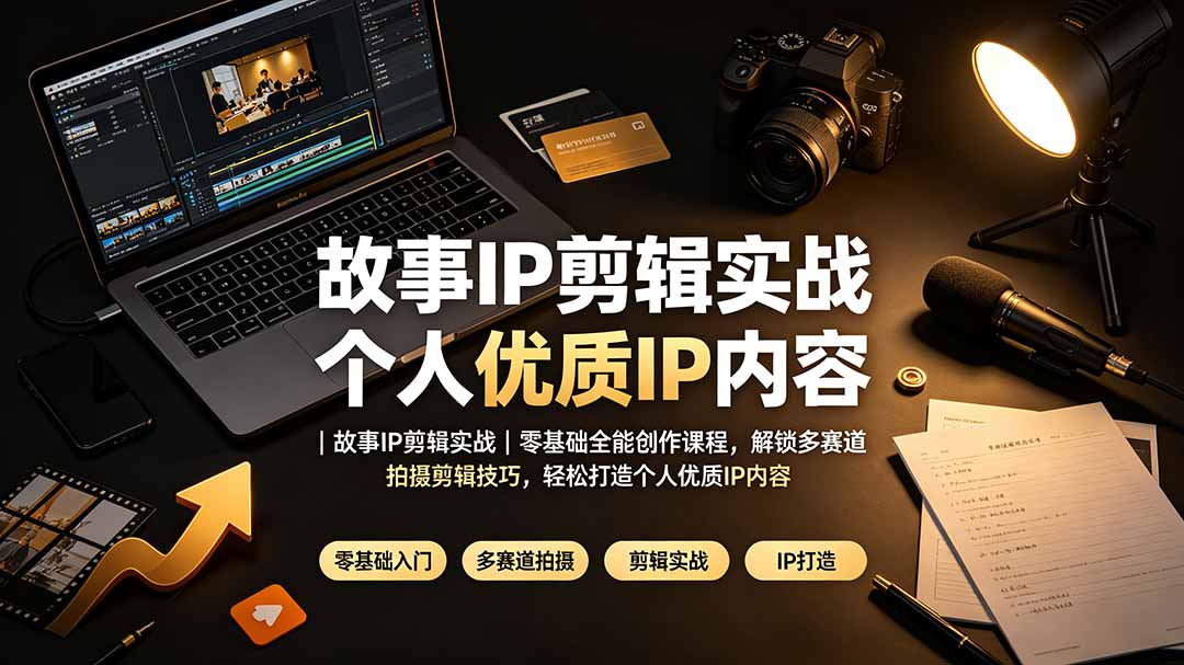 故事IP剪辑实战｜零基础全能创作课程，解锁多赛道拍摄剪辑技巧，轻松打造个人优质IP内容-HEIXMI（中国站）