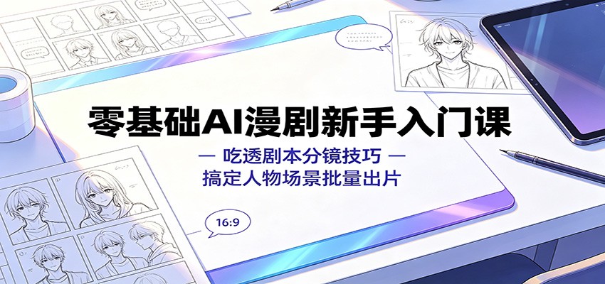 零基础AI漫剧新手入门课：吃透剧本分镜技巧，搞定人物场景批量出片-HEIXMI（中国站）