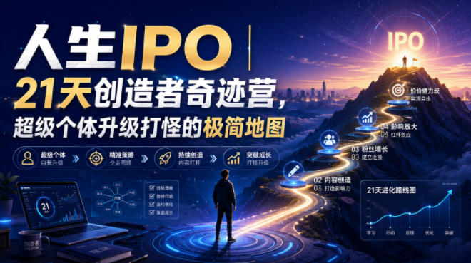 人生IPO︱21天创造者奇迹营，​超级个体升级打怪的极简地图-HEIXMI（中国站）