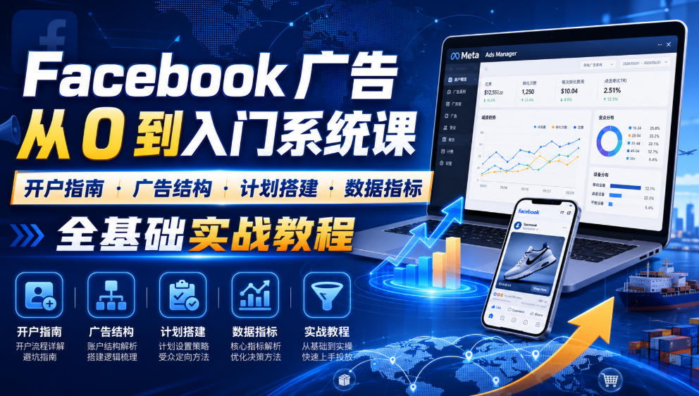 Facebook广告新手从0到入门系统课｜开户指南・广告结构・计划搭建・数据指标全基础实战教程-HEIXMI（中国站）