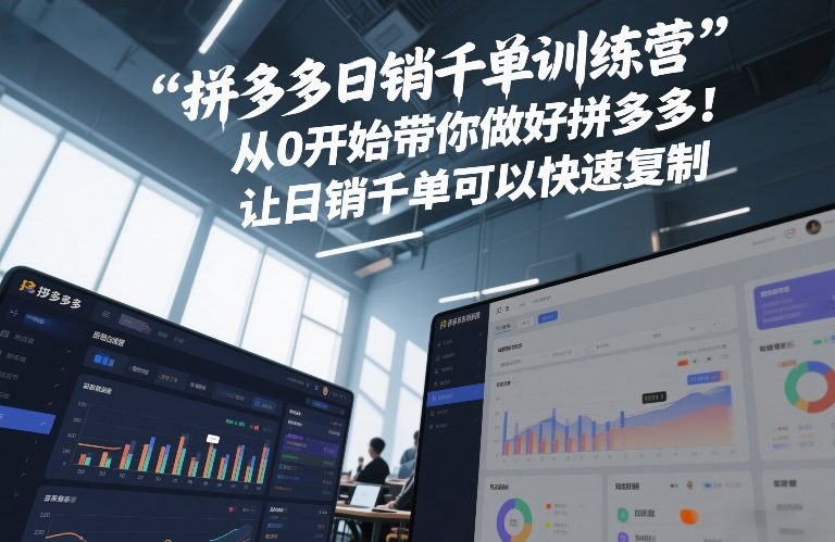 拼多多日销千单训练营，从0开始带你做好拼多多，让日销千单可以快速复制(更新26年7月)-HEIXMI（中国站）