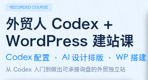 外贸人Codex + WordPress建站课-HEIXMI（中国站）
