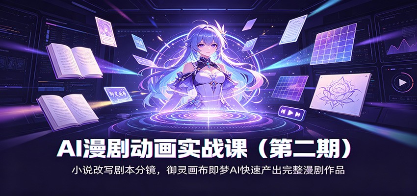 AI漫剧动画实战课(第二期)：小说改写剧本分镜，御灵画布即梦AI快速产出完整漫剧作品-HEIXMI（中国站）