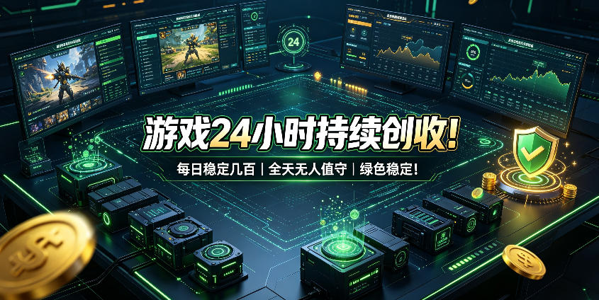游戏24小时持续创收！每日稳定几百，全天无人值守，绿色稳定！【揭秘】-HEIXMI（中国站）
