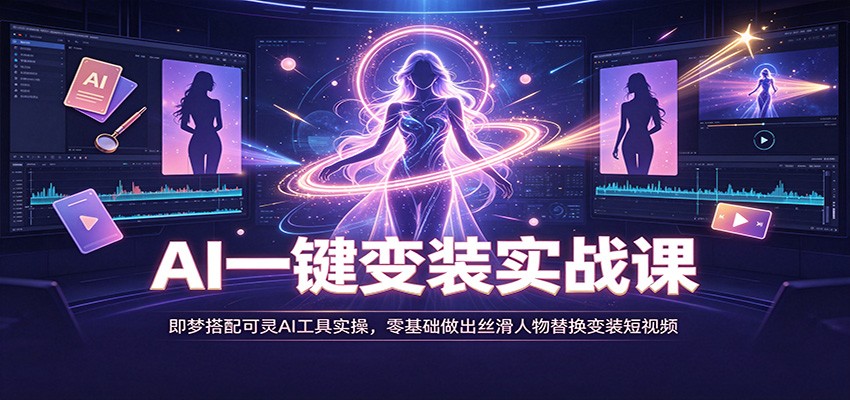 AI一键变装实战课：即梦搭配可灵AI工具实操，零基础做出丝滑人物替换变装短视频-HEIXMI（中国站）