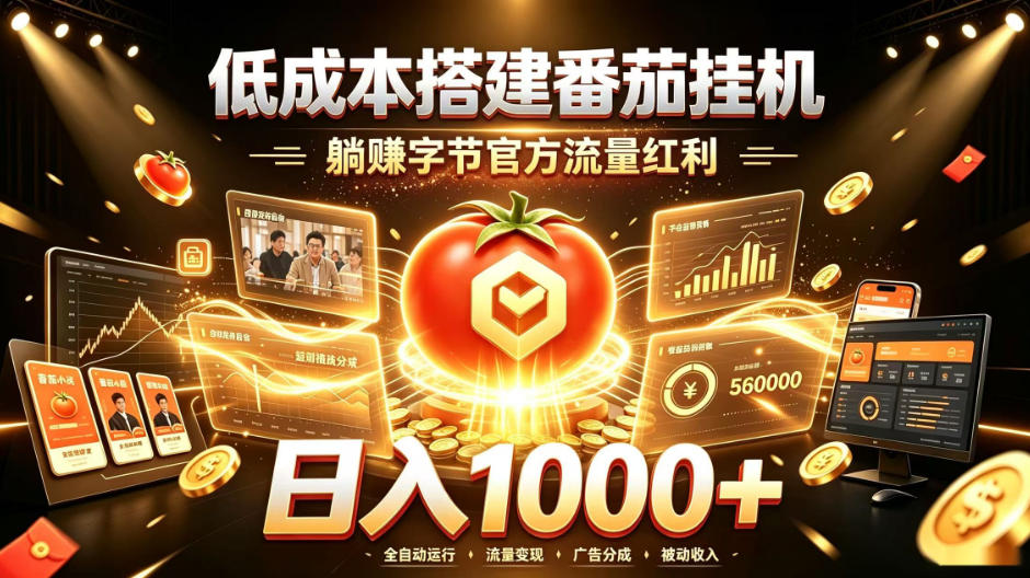 低成本搭建番茄挂G，躺賺字节官方流量红利，日入1k+，全程傻瓜式落地【揭秘】-HEIXMI（中国站）