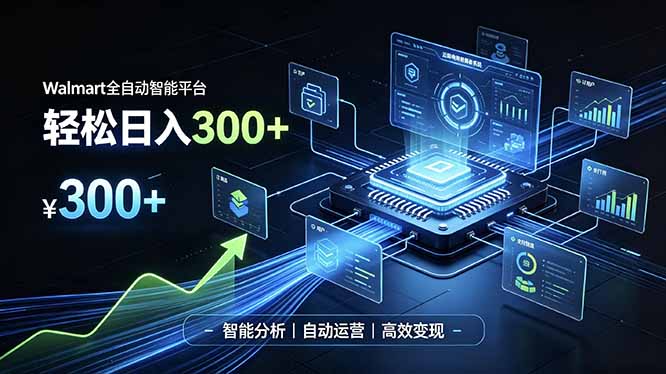 Walmart全自动智能平台，轻松日入300+一站式跨境智能运营工具。无需复杂实操-HEIXMI（中国站）