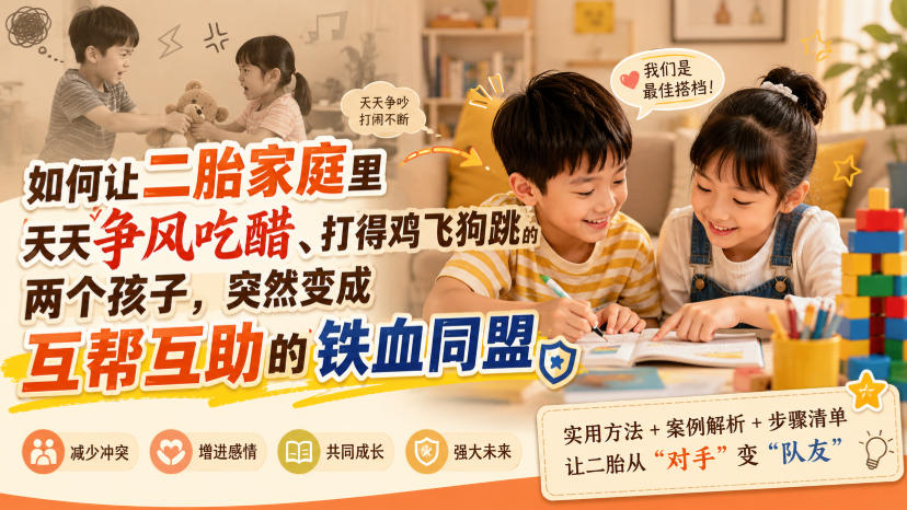 付费文章：如何让二胎家庭里天天争风吃醋、打得鸡飞狗跳的两个孩子，突然变成互帮互助的铁血同盟？-HEIXMI（中国站）