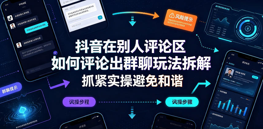 抖音在别人评论区如何评论出群聊玩法拆解，抓紧实操避免和谐-HEIXMI（中国站）