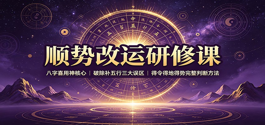 顺势改运研修课：八字喜用神核心，破除补五行三大误区，得令得地得势完整判断方法-HEIXMI（中国站）