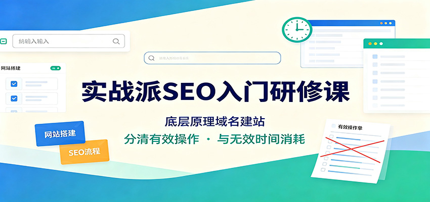 实战派SEO入门研修课：底层原理域名建站，分清有效操作与无效时间消耗-HEIXMI（中国站）