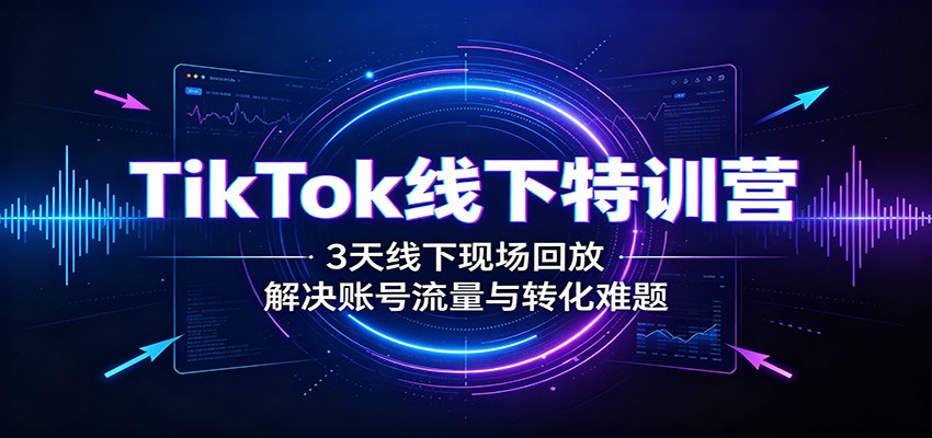 TikTok线下特训营：3天线下现场回放，解决账号流量与转化难题-HEIXMI（中国站）