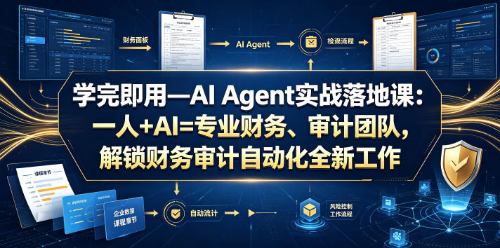 学完即用—AI Agent实战落地课：一人+AI=专业财务、审计团队，解锁财务审计自动化全新工作模式(更新0818)-HEIXMI（中国站）