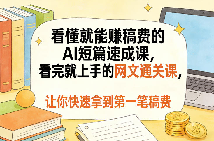 看懂就能賺稿费的AI短篇速成课，看完就上手的网文通关课，让你快速拿到第一笔稿费(更新8月)-HEIXMI（中国站）