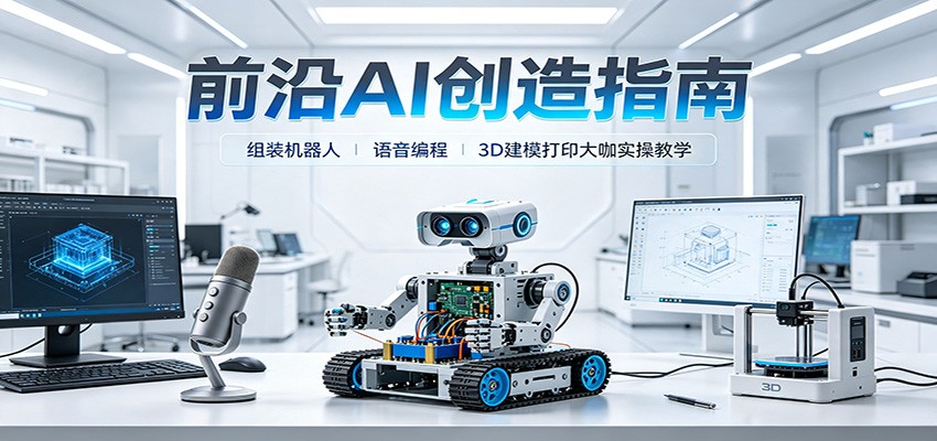 前沿AI创造指南：组装机器人、语音编程、3D建模打印大咖实操教学-HEIXMI（中国站）