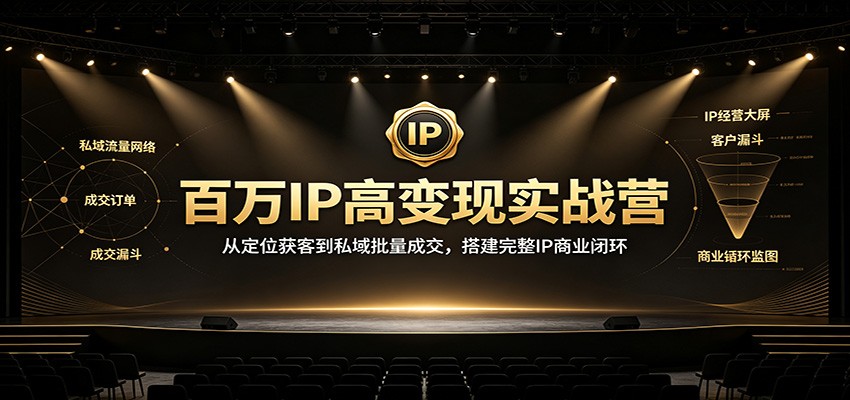 百万IP高变现实战营：从定位获客到私域批量成交，搭建完整IP商业闭环-HEIXMI（中国站）