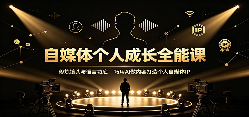 自媒体个人成长全能课：修炼镜头与语言功底，巧用AI做内容打造个人自媒体IP-HEIXMI（中国站）