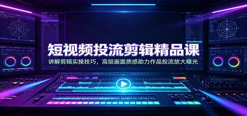 短视频投流剪辑精品课：讲解剪辑实操技巧，高级画面质感助力作品投流放大曝光-HEIXMI（中国站）