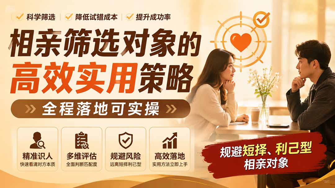 付费文章：相亲筛选对象的高效实用策略，全程落地可实操，规避短择、利己型相亲对象-HEIXMI（中国站）