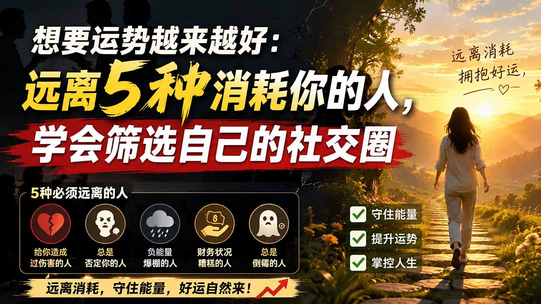 付费文章：想要运势越来越好：远离5种消耗你的人，学会筛选自己的社交圈-HEIXMI（中国站）