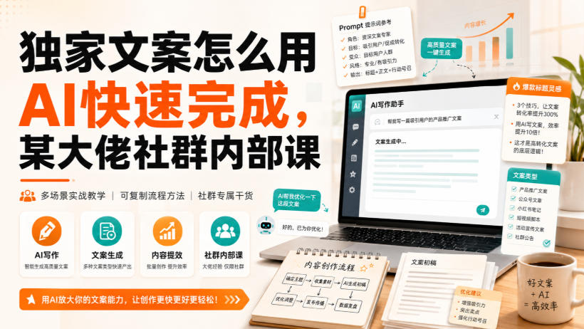 独家文案怎么用AI快速完成，某大佬社群内部课-HEIXMI（中国站）