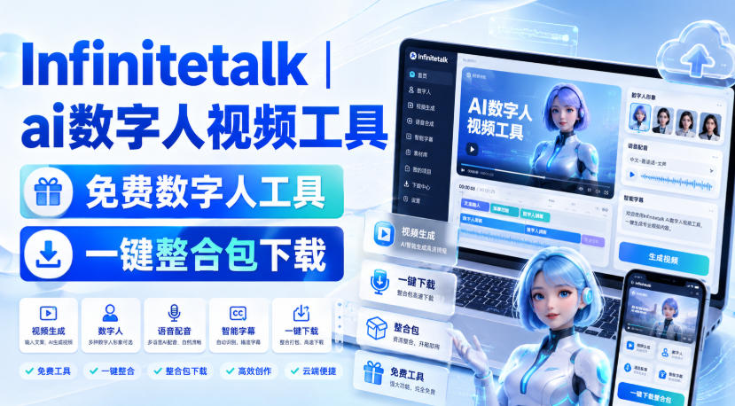 Infinitetalk丨ai数字人视频工具，免费数字人工具，一键整合包下载-HEIXMI（中国站）