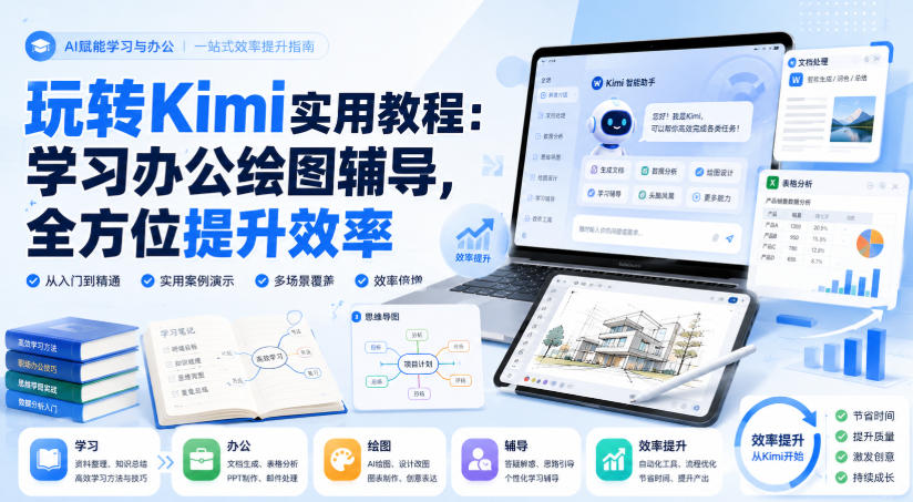 玩转Kimi实用教程：学习办公绘图辅导，全方位提升效率-HEIXMI（中国站）