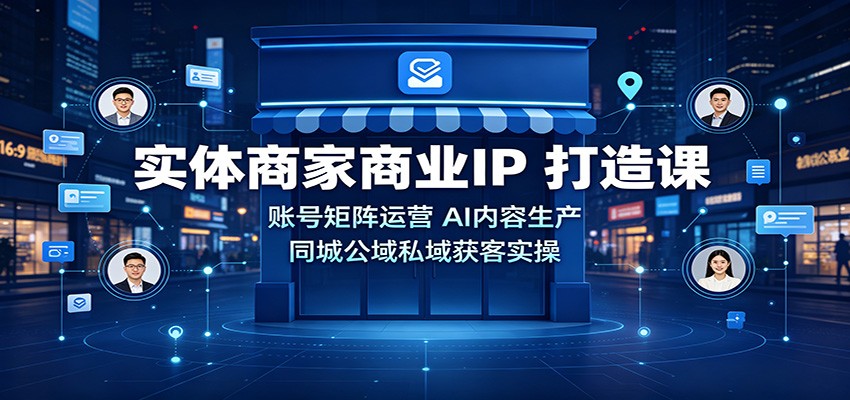 实体商家商业IP打造课：账号矩阵运营，AI内容生产，同城公域私域获客实操-HEIXMI（中国站）