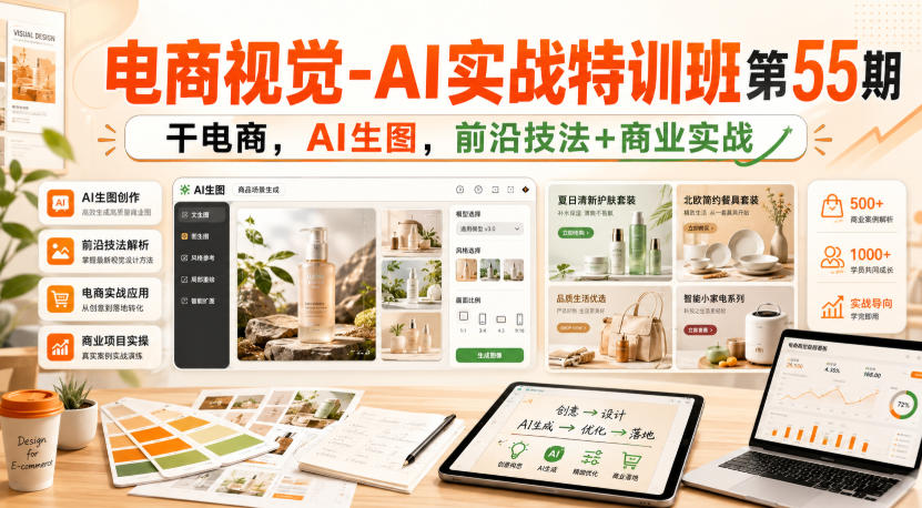 电商视觉-AI实战特训班第55期，干电商，AI生图，前沿技法+商业实战-HEIXMI（中国站）