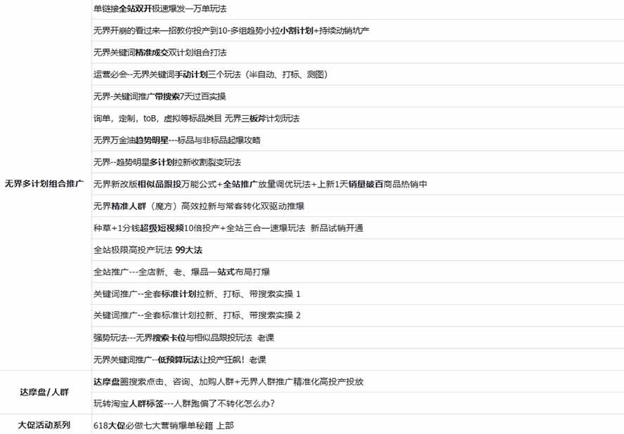 图片[2]-2026淘天开单秘籍PRO实战陪跑课程：全套落地运营玩法，一站式解决淘宝流量低、不出单难题(更新260823-HEIXMI（中国站）