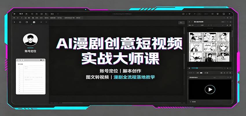 AI漫剧创意短视频实战大师课：账号定位脚本创作，图文转视频，漫剧全流程落地教学-HEIXMI（中国站）