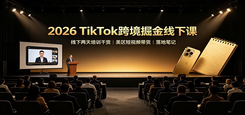 2026 TikTok跨境掘金线下课：线下两天培训干货，美区短视频带货落地笔记-HEIXMI（中国站）