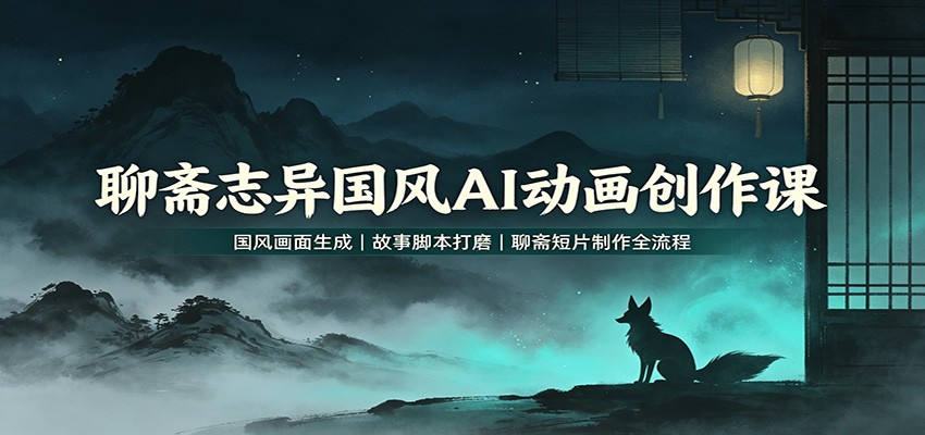 聊斋志异国风AI动画创作课：国风画面生成，故事脚本打磨，聊斋短片制作全流程-HEIXMI（中国站）