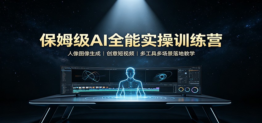保姆级AI全能实操训练营：人像图像生成，创意短视频，多工具多场景落地教学-HEIXMI（中国站）