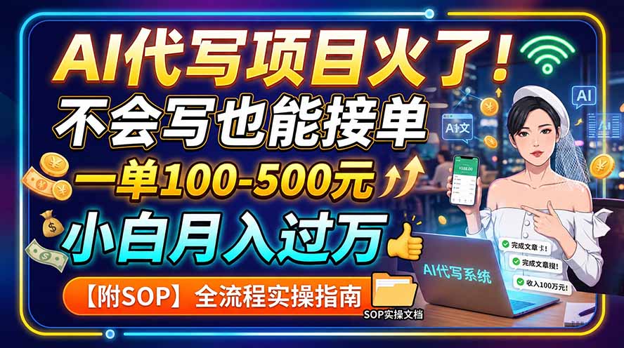 AI代写项目火了！不会写也能接单，一单100-500元，小白月入过万【附SOP】-HEIXMI（中国站）