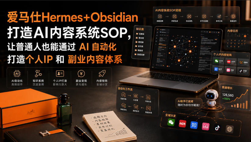 爱马仕Hermes+Obsidian打造AI内容系统SOP，让普通人也能通过 AI 自动化打造个人IP 和 副业内容体系-HEIXMI（中国站）