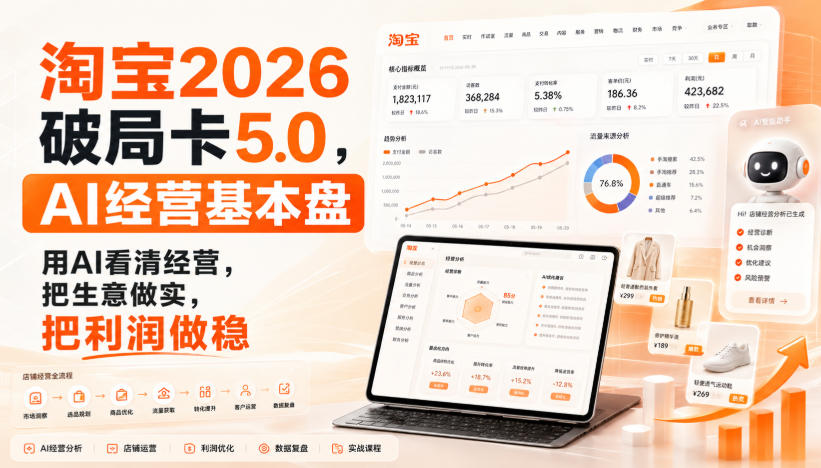 智篆商业-淘宝2026破局卡5.0，AI经营基本盘，用AI看清经营，把生意做实，把利润做稳-HEIXMI（中国站）