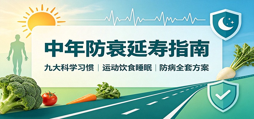 中年防衰延寿指南：九大科学习惯，运动饮食睡眠防病全套方案-HEIXMI（中国站）