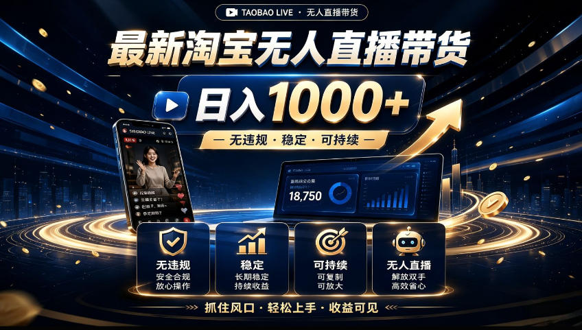 2026淘宝无人直播15.0，独家新技术，不用露脸、不用熬夜，自动直播自动出单，25小时卖17W【揭秘】-HEIXMI（中国站）