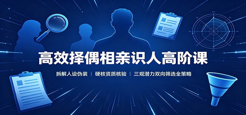 高效择偶相亲识人高阶课：拆解人设伪装，硬核资质核验，三观潜力双向筛选全策略-HEIXMI（中国站）