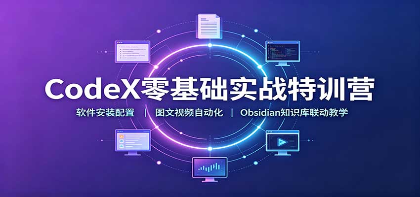 CodeX零基础实战特训营：软件安装配置，图文视频自动化，Obsidian知识库联动教学-HEIXMI（中国站）