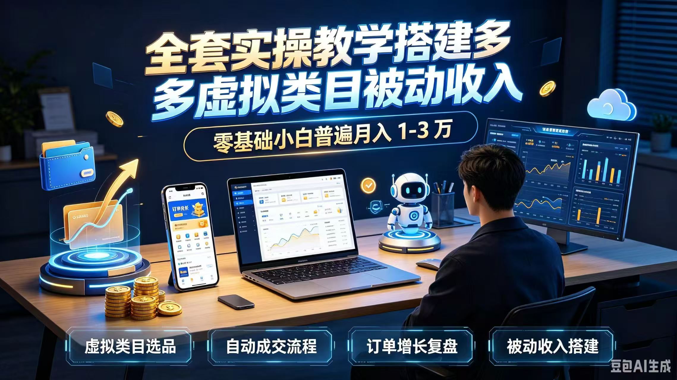 全套实操教学搭建多多虚拟类目被动收入，零基础小白普遍月入 1-3 万-HEIXMI（中国站）