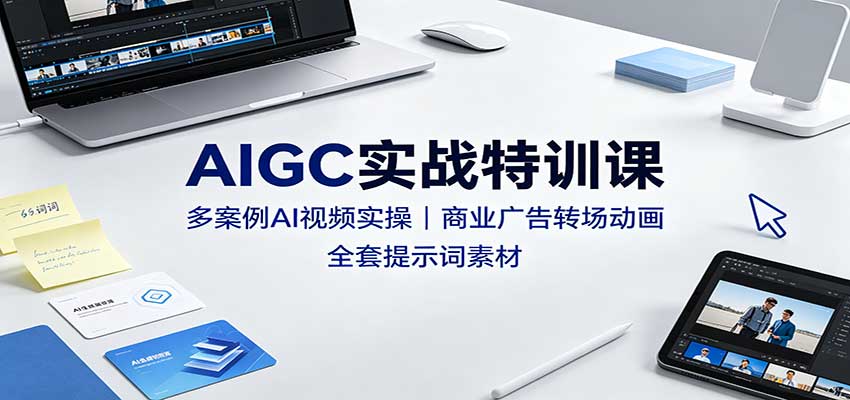 AIGC实战特训课：多案例AI视频实操，商业广告转场动画，全套提示词素材-HEIXMI（中国站）